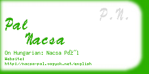 pal nacsa business card